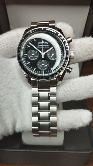 Reloj Seiko Mod Speedmaster Negro y Blanco