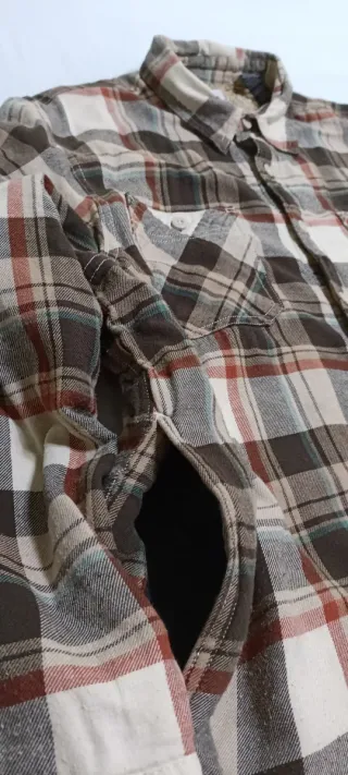 Camisa de franela a cuadros para hombre