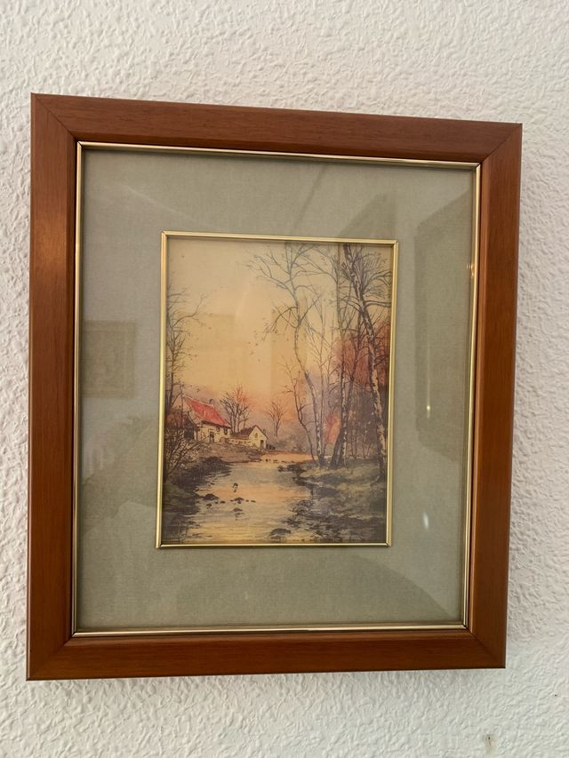 2 Cuadros Pequeños Madera y Cristal