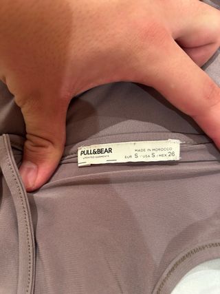 Top Pull&Bear Morado Asimétrico Manga Larga