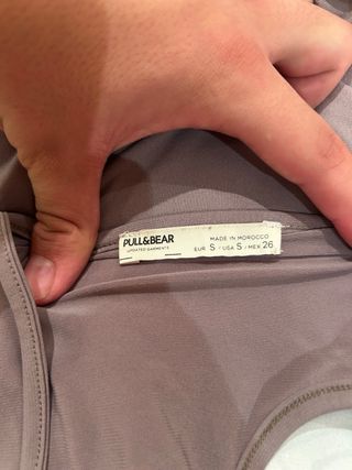 Top Pull&Bear Morado Asimétrico Manga Larga