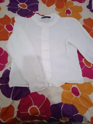 Blusa Zara Blanca Manga Larga Mujer Talla XS