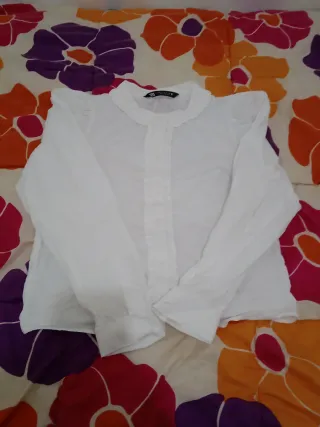 Blusa Zara Blanca Manga Larga Mujer Talla XS