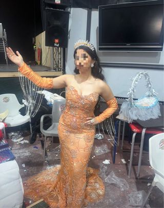 Vestido de NOVIA (segundas) dorado y naranja