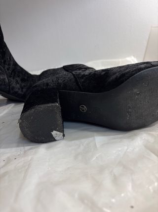 Stivaletti neri in velluto damascato