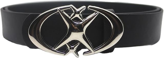 Cinturón Y2K hebilla estrella plateada