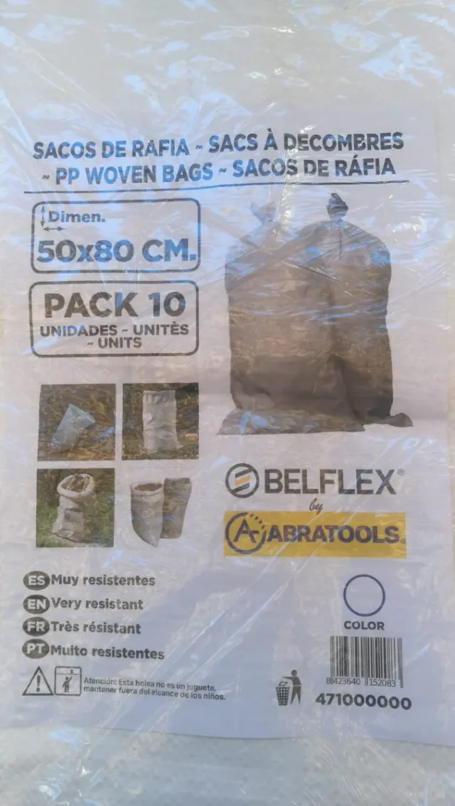 Sacos de Rafia blancos 50x80 cm. Pack 10 unidades.