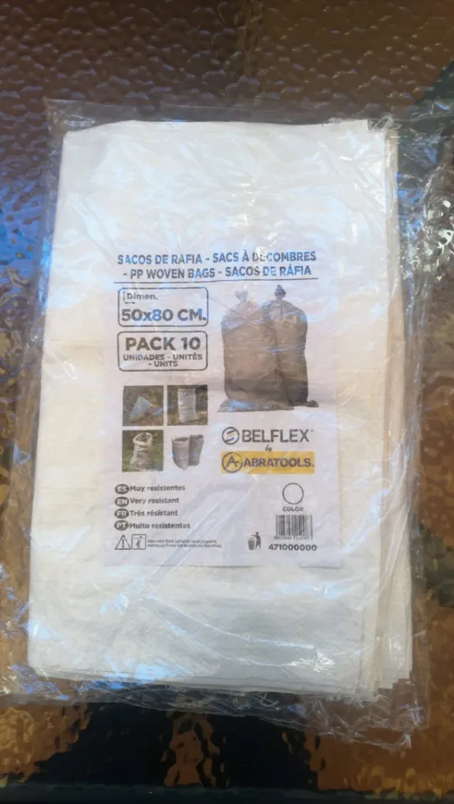 Sacos de Rafia blancos 50x80 cm. Pack 10 unidades.