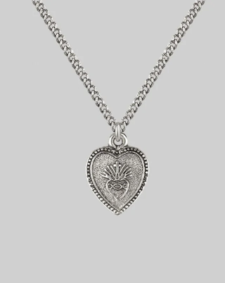 ARDOUR Collar con dije del Sagrado Corazón - Plata