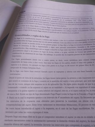 Área Música. Son 17 pág impresas sobre Fuga