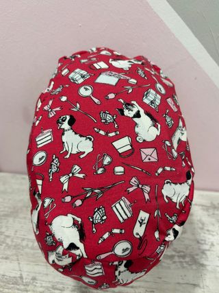 Gorro Quirúrgico Perros Rojo y Blanco