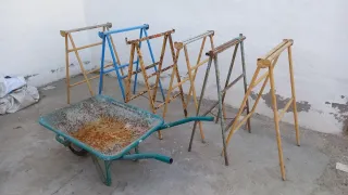 Borriquetas de obra 1 metro y carretilla