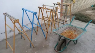 Borriquetas de obra 1 metro y carretilla