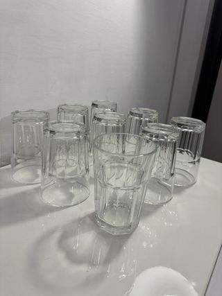 Set 9 Bicchieri Vetro Trasparente