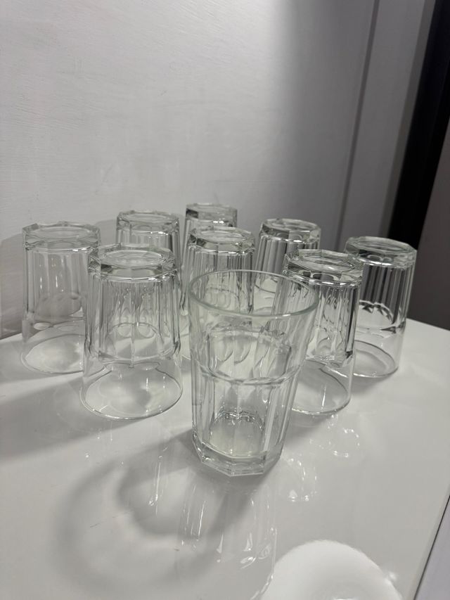 Set 9 Bicchieri Vetro Trasparente