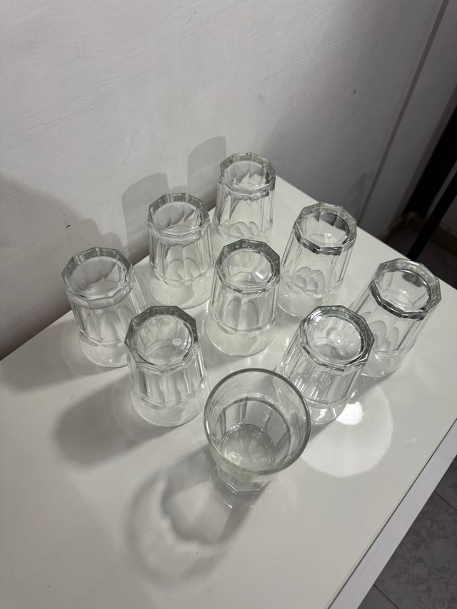 Set 9 Bicchieri Vetro Trasparente