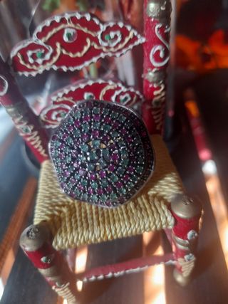 Anillo Plata Rubíes y Esmeraldas