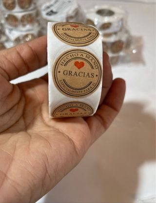 500 Pegatinas Kraft Gracias