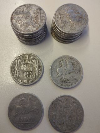 Lote 18 monedas 10 céntimos Peseta 1945