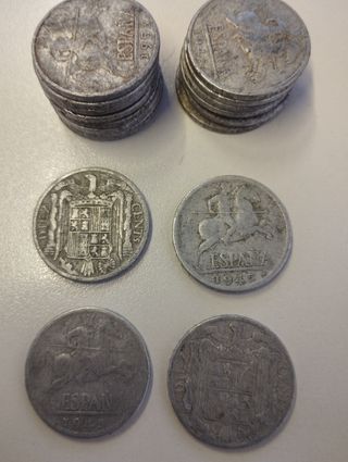 Lote 18 monedas 10 céntimos Peseta 1945
