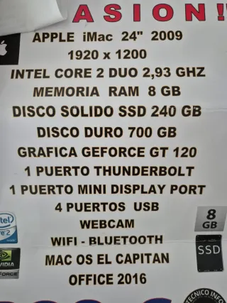 Ordenador Apple iMac Plata