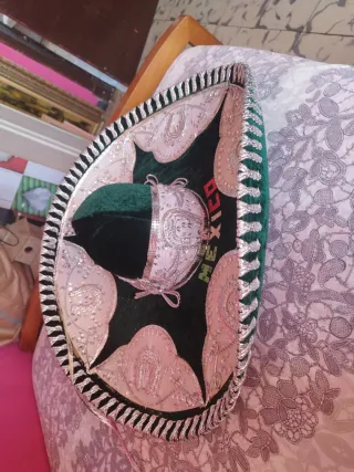 Sombrero Mexicano Charro Verde y Plateado