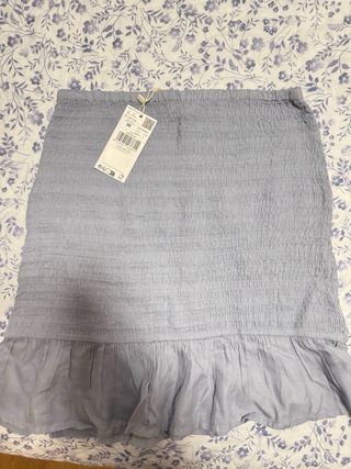Falda Mango azul claro Talla M