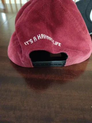 Cappellino Harvard in velluto a coste rosso