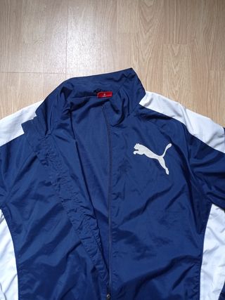 Giacca Puma stile vintage blu/bianca