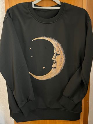 Sudadera Negra Luna Dorada Talla M
