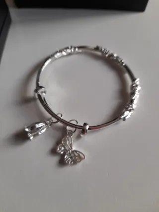 Pulsera esclava plata 925 ajustable mariposa
