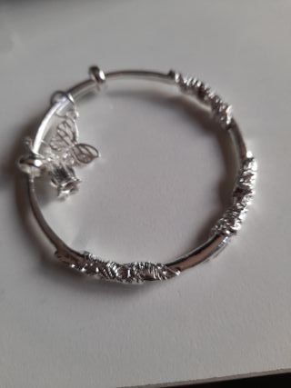 Pulsera esclava plata 925 ajustable mariposa