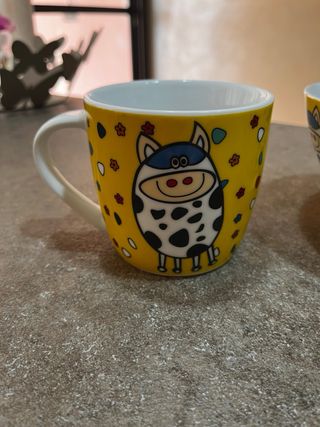 Set colazione tazza e ciotola con mucca