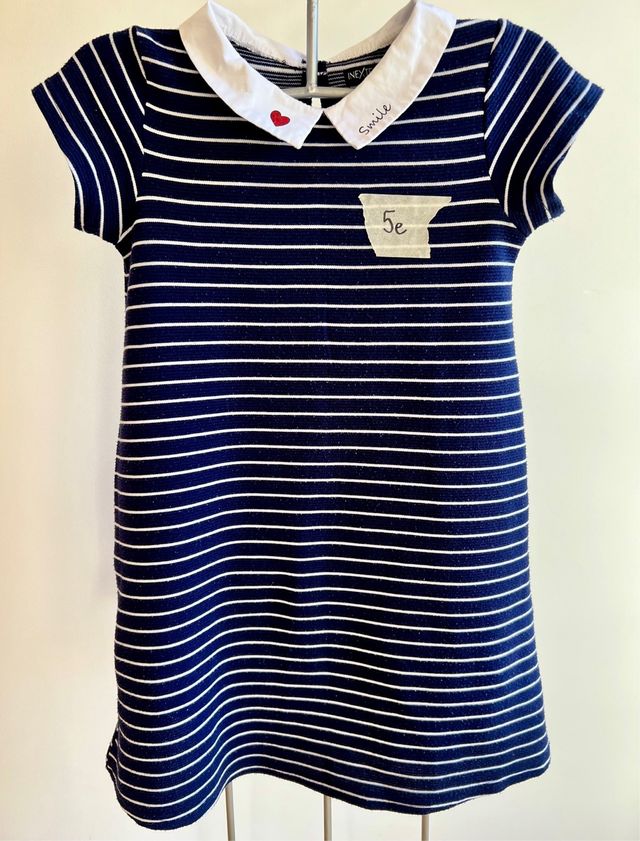 Vestido niña rayas azul 10 años