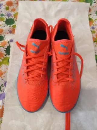 Zapatillas Fútbol Sala Puma Naranja y Azul