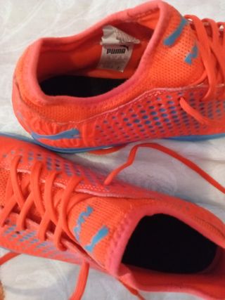 Zapatillas Fútbol Sala Puma Naranja y Azul
