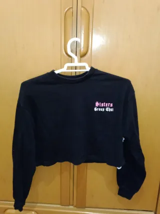 Camisa negra manga larga Sisters Group Chat
