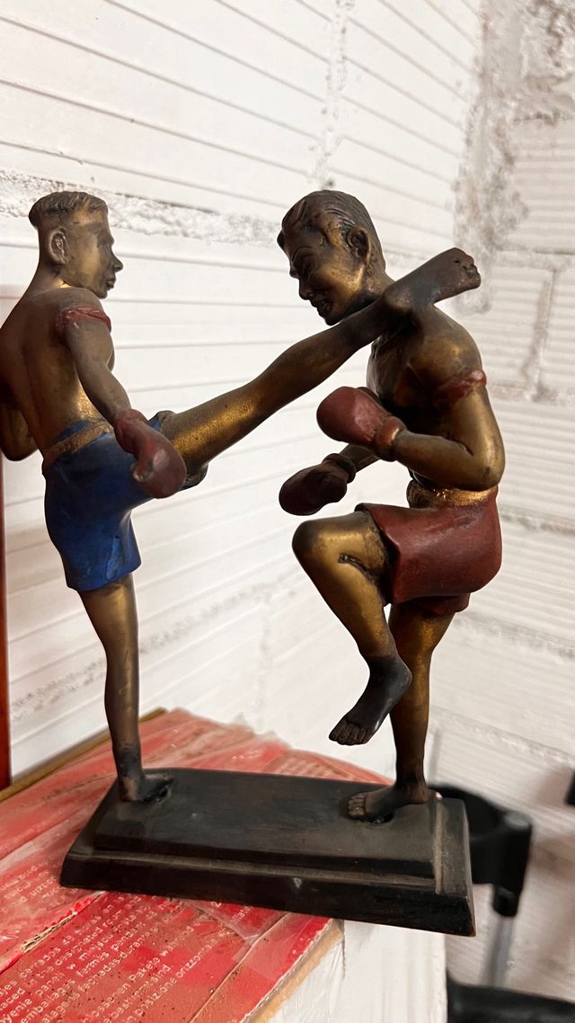 Figura Muay Thai Boxing Bronce