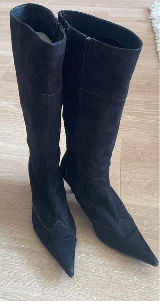 Botas altas de ante negro Halloween