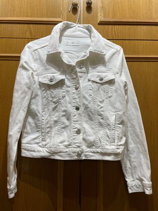 Chaqueta vaquera blanca Mango Talla M