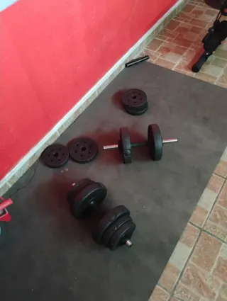 Banco de pesas y mancuernas