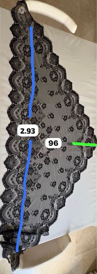 Mantilla Fallera Negra Adulta