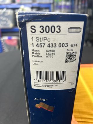 Filtro de Aire Bosch Opel kadett