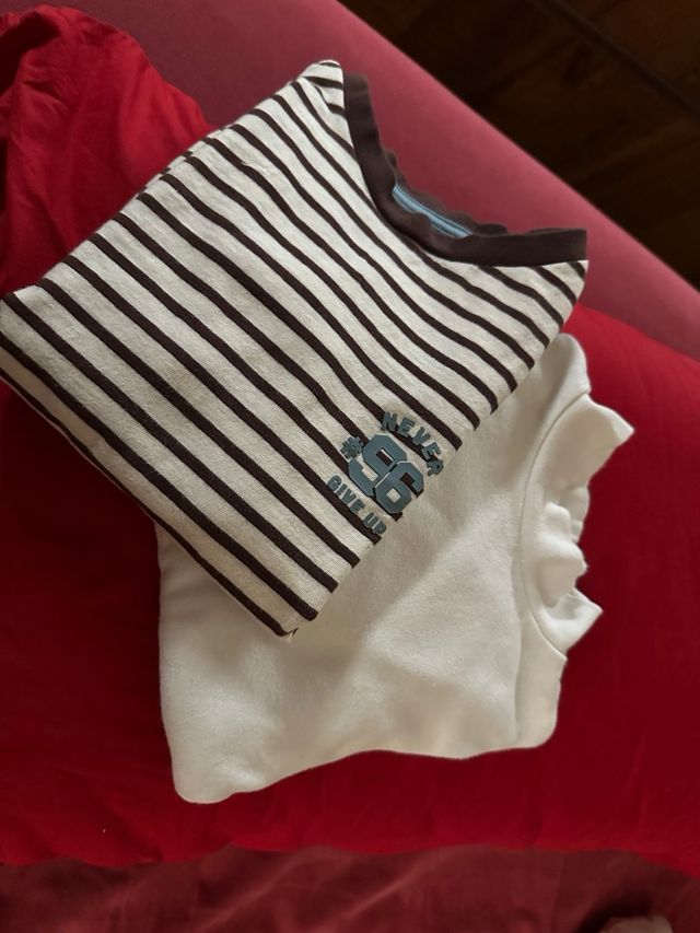 Maglietta bimbo 5/6 anni righe e bianca