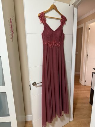 Vestido fiesta invitada boda rosa
