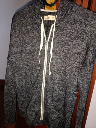 Sudadera Hollister Gris Fina Talla XS