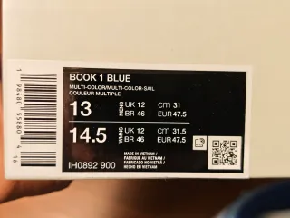 Nike Book 1 Denim Blue taglia US13