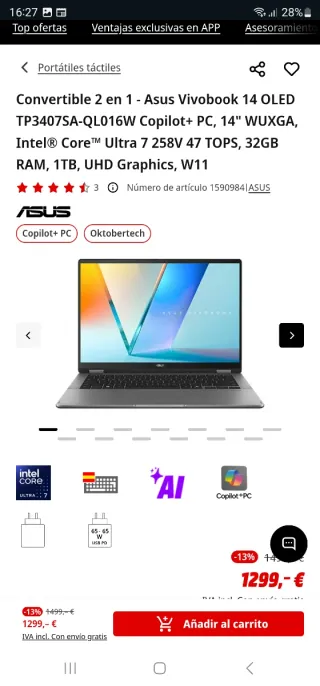 Asus Vivobook 14 OLED Convertible 2 en 1