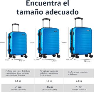 Maleta Rígida Giratoria AmazonBasics 68cm Azul