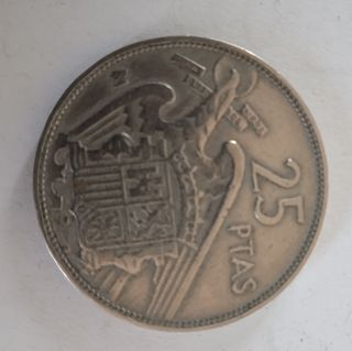 Moneda 25 Pesetas 1957 Francisco Franco (*BA)